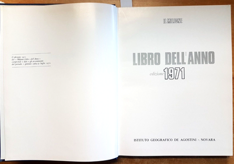 IL LIBRO DELL ANNO 1971 - Il Milione - De Agostini TUTTI I FATTI IMPORTANTI