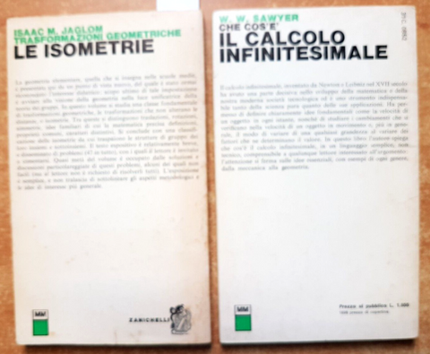 2 VOLL. Che cos' IL CALCOLO INFINITESIMALE + LE ISOMETRIE Zanichelli (274