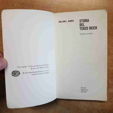 WILLIAM L. SHIRER - STORIA DEL TERZO REICH - EINAUDI - 2 VOLUMI - 1965