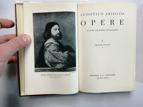 LUDOVICO ARIOSTO Opere L'ORLANDO FURIOSO 1944 Classici Rizzoli 2 voll.cofanetto