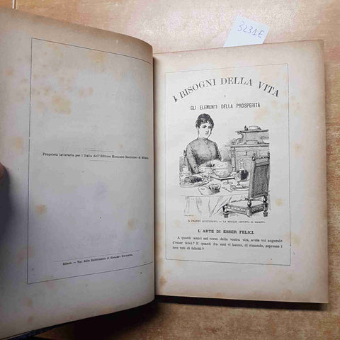 RENGADE I bisogni della vita e gli elementi della prosperit 1889 Sonzogno(