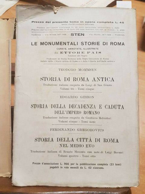 GIBBON - STORIA DELLA DECADENZA E CADUTA DELLO IMPERO ROMANO 3 STEN 1926 (3