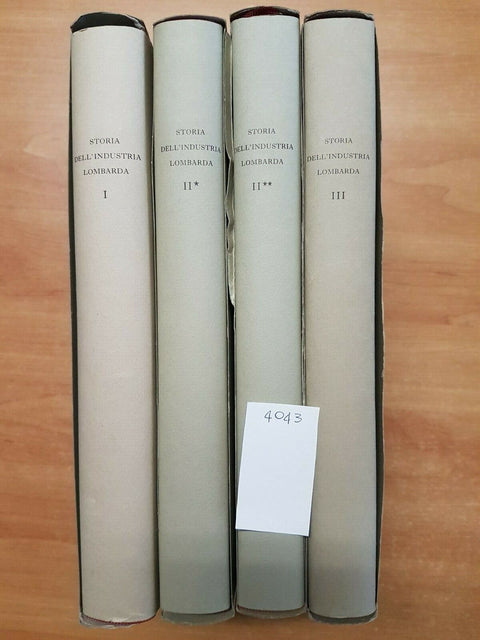 STORIA DELL'INDUSTRIA LOMBARDA 4 VOLUMI 1988 IL POLIFILO SVILUPPO ECONOMIA