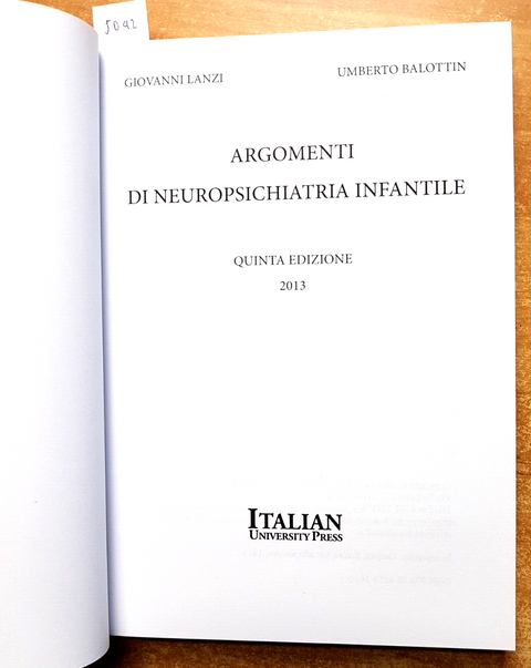 ARGOMENTI DI NEUROPSICHIATRIA INFANTILE - Lanzi Balottin 2013 UNIVERSITY (5