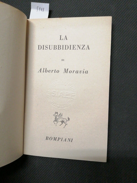 ALBERTO MORAVIA - LA DISUBBIDIENZA 1948 1ED. BOMPIANI PEGASO LETTERARIO (5