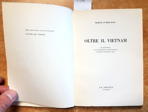 MARTIN LUTHER KING - OLTRE IL VIETNAM - 1ED. - LA LOCUSTA - 1968 - (2184