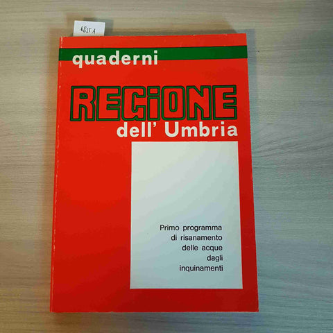 QUANDERNI REGIONE DELL'UMBRIA primo programma di risanamento delle acque 1980