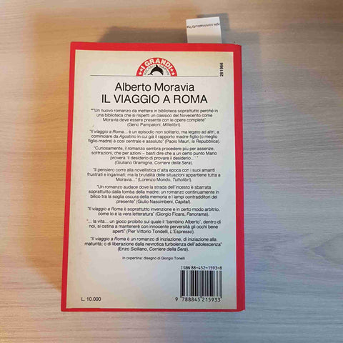 IL VIAGGIO A ROMA IL SEGRETO DI UN'INFANZIA FERITA - ALBERTO MORAVIA  BOMPIANI
