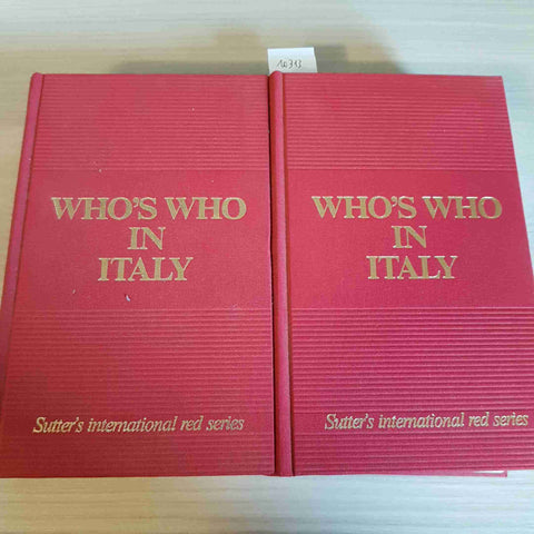 WHO'S WHO IN ITALY 2 volumi A-K + L-Z 1998 SUTTER'S INTERNATIONAL RED SERIES