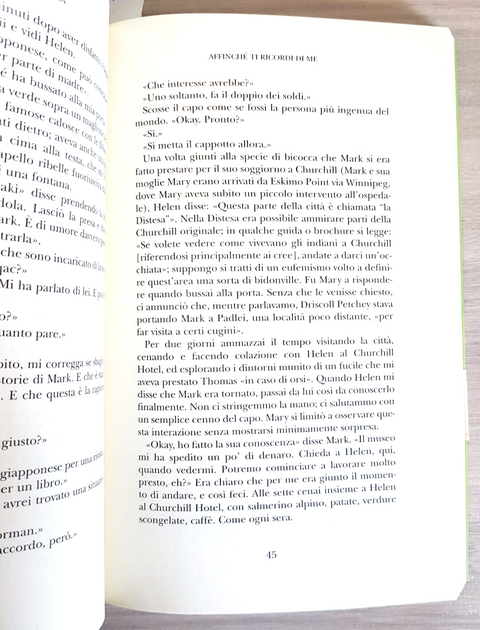 Affinch ti ricordi di me - Howard Norman 2007 Sartorio AMICIZIA ARTICO (45