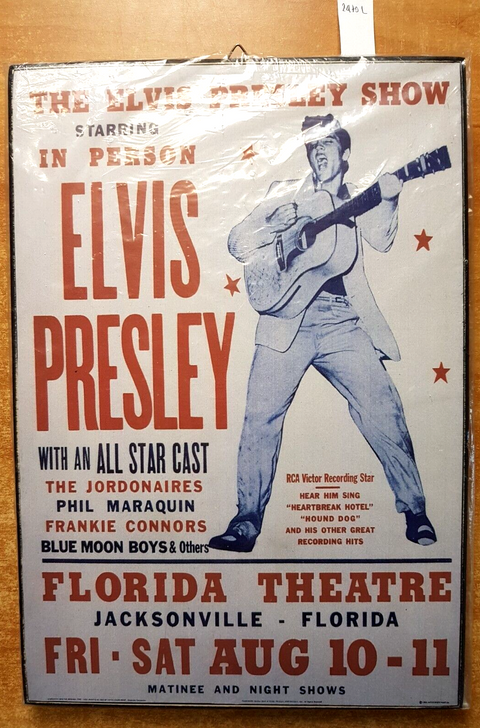 THE ELVIS PRESLEY SHOW Florida Theatre Jacksonville STAMPA SU LEGNO 21X30 (