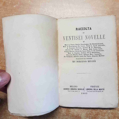 RACCOLTA DI VENTISEI NOVELLE - FILIPPO MOISE' 1865 DELLE STRADE FERRATE (3