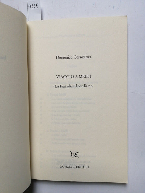 Viaggio a Melfi: La Fiat oltre il fordismo - Cersosimo 1994 Donzelli (2792e