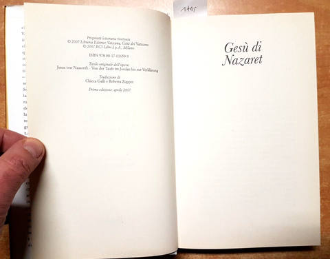 Gesu' di Nazaret- Benedetto XVI Joseph Ratzinger 1ed. Rizzoli 2007 NATALE