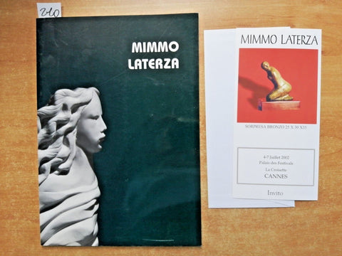 MIMMO LATERZA opere 1984-1995 CATALOGO + Biglietto invito mostra CANNES 2002