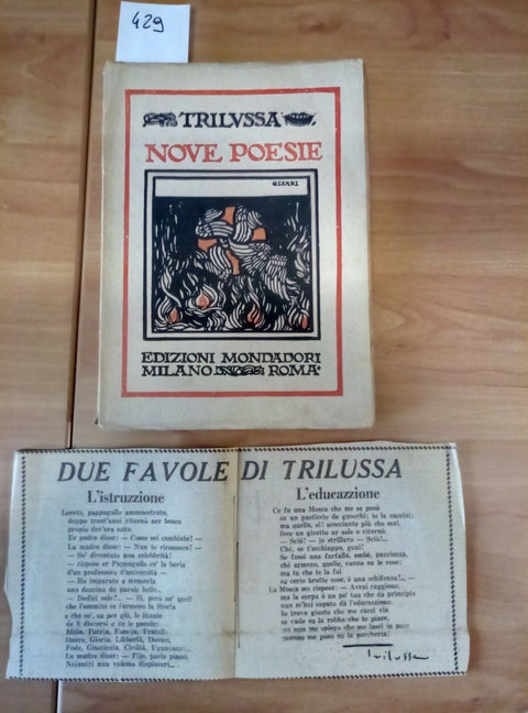 TRILUSSA NOVE POESIE 1922 MONDADORI - ROMANESCO - 429