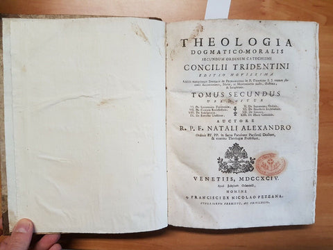 3 tomi THEOLOGIA DOGMATICO-MORALIS CONCILII TRIDENTINI 1794 NATALI ALEXANDRO3680