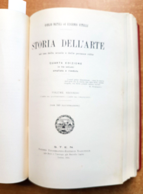 STORIA DELLARTE 3 voll. in 1 GIULIO NATALI, EUGENIO VITELLI 1913 S.T.E.N.(4