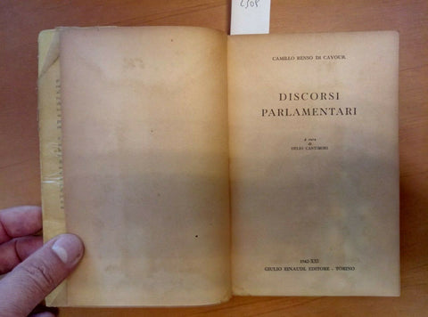 CAMILLO BENSO DI CAVOUR DISCORSI PARLAMENTARI 1942 UNIVERSALE EINAUDI (2309