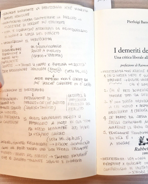 I DEMERITI DEL MERITO critica alla meritocrazia BARROTTA 1999 RUBBETTINO (5
