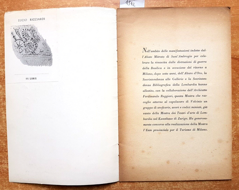 AVORI OREFICERIE CODICI MINIATI dal secolo IV al XV catalogo mostra 1949 (4