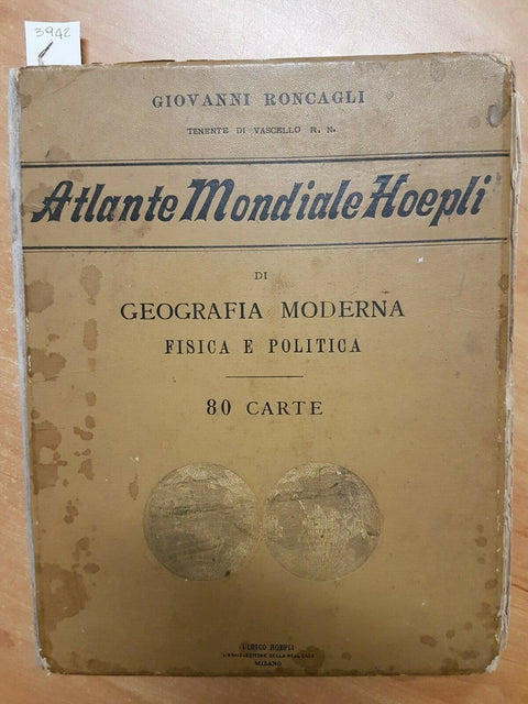 Atlante mondiale Hoepli di geografia moderna - 80 carte 50000 nomi - 1894 (