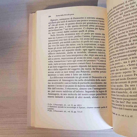 STORIA DELLA FILOSOFIA GRECA - I PRESOCRATICI - LUCIANO DE CRESCENZO - CDE 1991