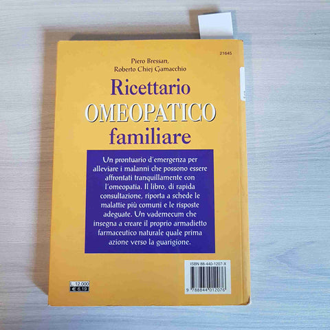 RICETTARIO OMEOPATICO FAMILIARE - BRESSAN, GAMACCHIO - GIUNTI - 2001