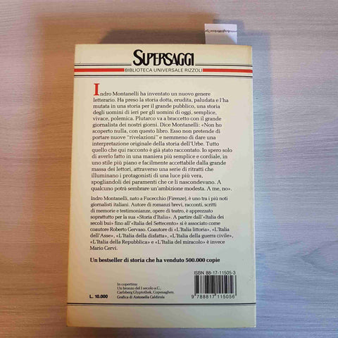 STORIA DI ROMA - INDRO MONTANELLI - RIZZOLI - 1988