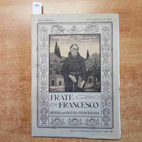 FRATE FRANCESCO rivista di cultura francescana MARZO 1928 illustrata