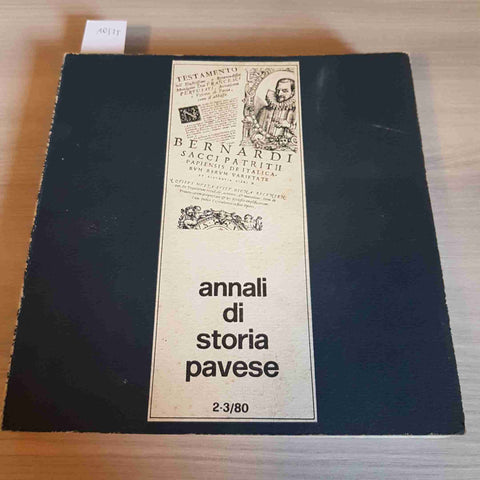 ANNALI DI STORIA PAVESE 2 3/80 pavia oltrepo' guderzo bernardo sacco cipolla