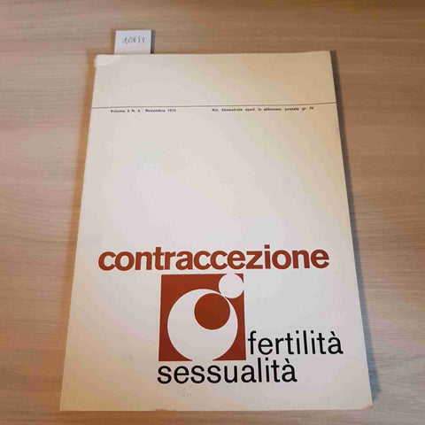 CONTRACCEZIONE FERTILITA' SESSUALITA' - 1975