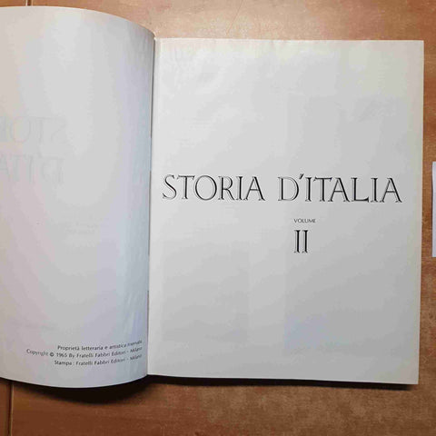 STORIA D'ITALIA volume 2 FABBRI 1965 BIANCHI CHIERICI