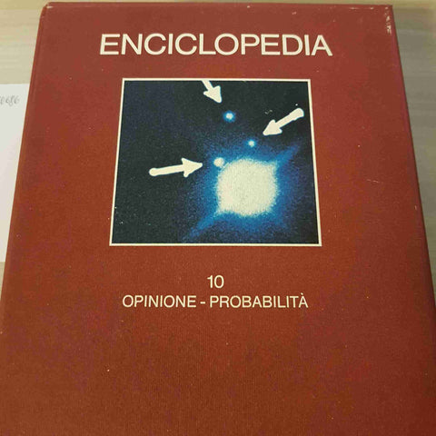 OPINIONE PROBABILITA' 10 - ENCICLOPEDIA - EINAUDI - 1980