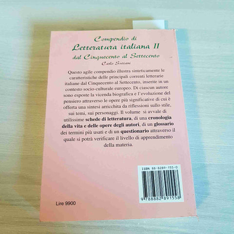 COMPENDIO DI LETTERATURA ITALIANA II DAL CINQUECENTO AL SETTECENTO- NEWTON -2001