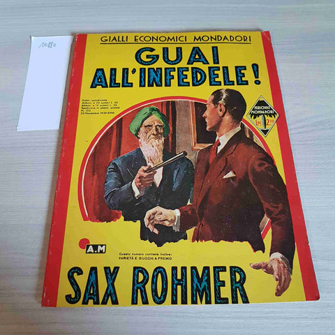 GUAI ALL'INFEDELE! - SAX ROHMER - MONDADORI - 1939