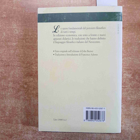 PLATONE MENONE 1997 LATERZA testo a fronte CLASSICI DELLA FILOSOFIA