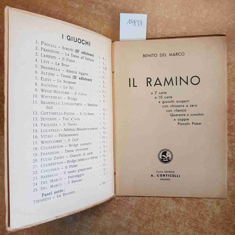 IL RAMINO Benito Del Marco 1936 CORTICELLI collana i giuochi n° 25