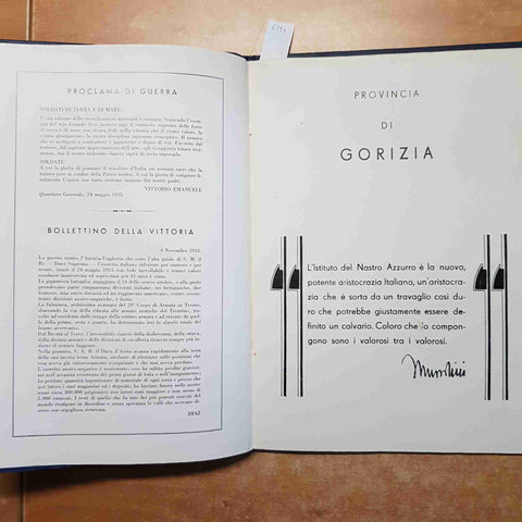 DECORATI AL VALOR MILITARE GORIZIA E POLA historia milano ANNO XVII E.F. 1939