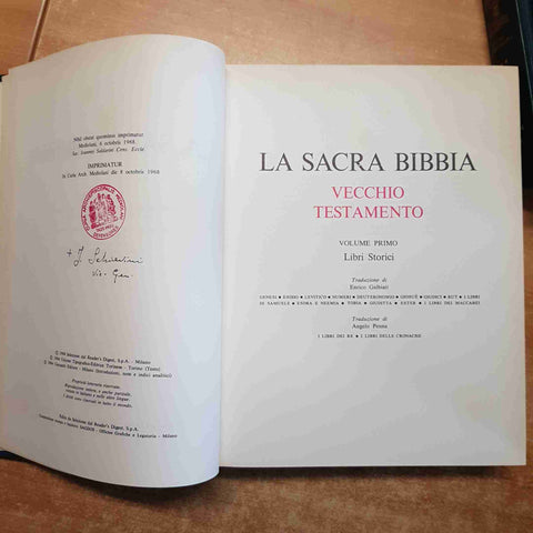 LA SACRA BIBBIA VECCHIO E NUOVO TESTAMENTO 3 volumi SELEZIONE READER'S DIGEST