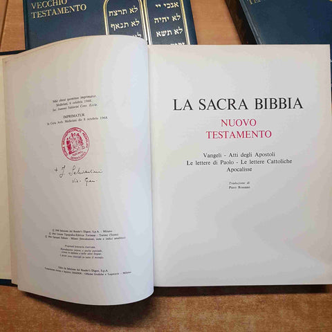 LA SACRA BIBBIA VECCHIO E NUOVO TESTAMENTO 3 volumi SELEZIONE READER'S DIGEST