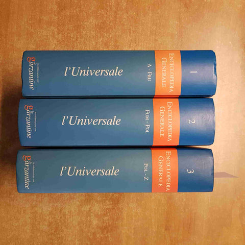 LE GARZANTINE ENCICLOPEDIA GENERALE 3 volumi L'UNIVERSALE edizione 2005