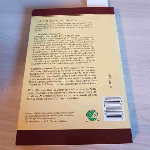 STORIA DELLA MIA FUGA DAI PIOMBI - CASANOVA - NEWTON - 1993