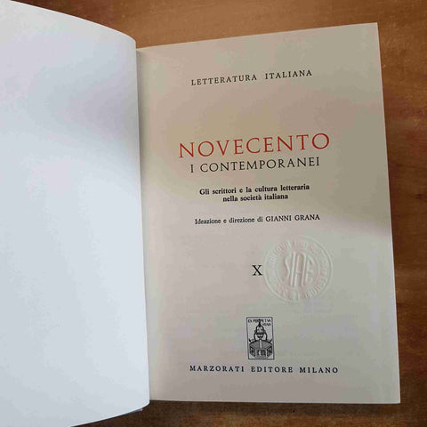 LETTERATURA ITALIANA 900 I CONTEMPORANEI 1973 MARZORATI 10 VOLUMI: da 1 a 10