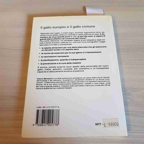 IL GATTO EUROPEO E IL GATTO COMUNE - VITTRIO MENASSE' - DE VECCHI - 1992