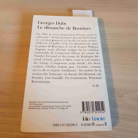 LE DIMANCHE  DE BOUVINES - GEORGES DUBY - GALLIMARD - 1985