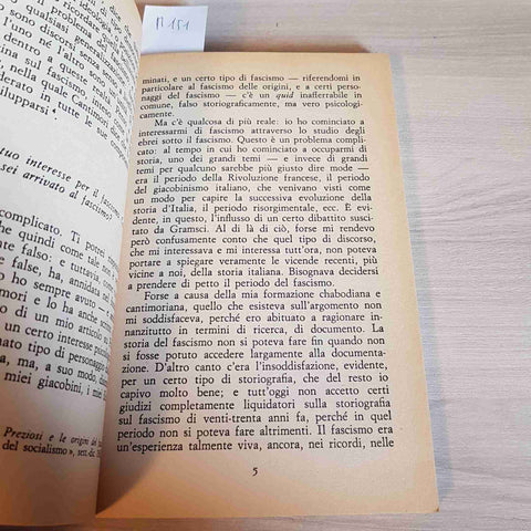 INTERVISTA SUL FASCISMO - RENZO DE FELICE - MONDADORI - 1999