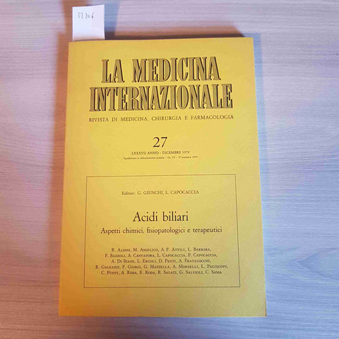 LA MEDICINA INTERNAZIONALE 27 ACIDI BILIARI - 1979