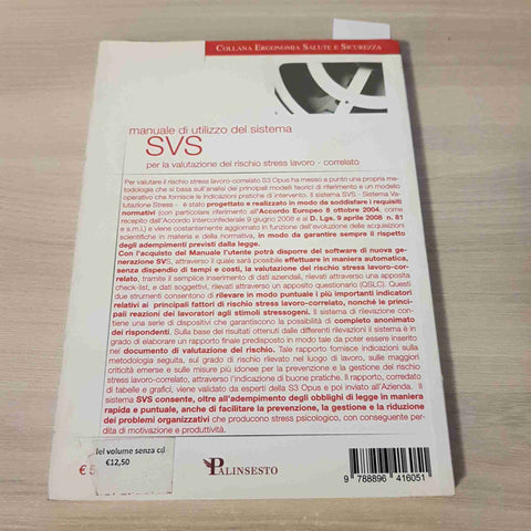 MANUALE DI UTILIZZO DEL SISTEMA SVS PER LA VALUTAZIONE DEL RISCHIO STRESS LAVORO