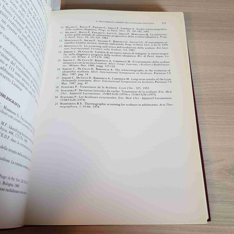 LA SCOLIOSI IDIOPATICA DELL'ETA' EVOLUTIVA AL LIMITE TRA IL TRATTAMENTO - 1987